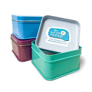 Blue Purple & Green Square tins