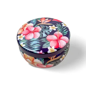 Candle Tin - Black Flower