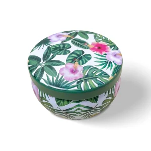Candle Tin - Green Flower