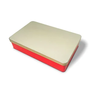 Red and Gold Rectangular Tin Box