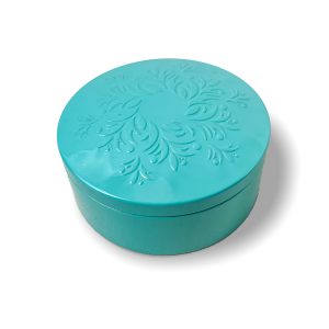 Teal Round Tin