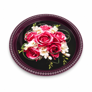 Black Floral Tray